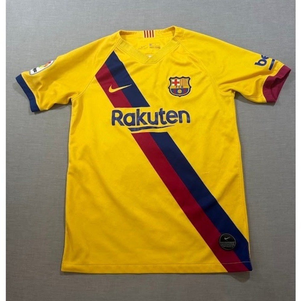 FC‎ Barcelona Soccer Jersey Yellow Nike Rakuten Short Sleeve Boys's Large